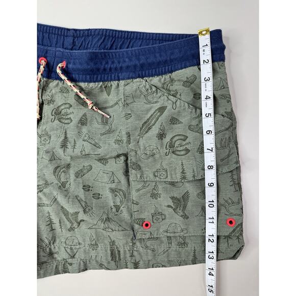 Columbia Womens Hiking Shorts XL Green Organic Cotton Camping Print Outdoor GORP - Picture 7 of 13